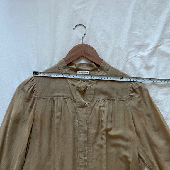 Dries Van Noten Light Brown Cotton Silk Button Down Shirt - Picture 11 of 12